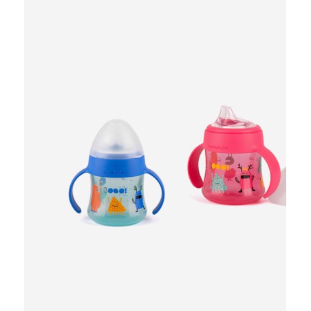 SUAVINEX BIBERON 0 BPA SILICONA  ENTRENA ANTIDERRAME ASAS + 6 M FIRST 150 ML