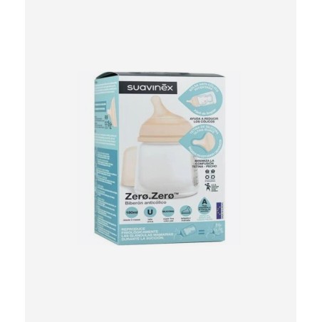 SUAVINEX BIBERON ANTICOLICO TETINA LACTANCIA SILICONA MIXTA  180 ML