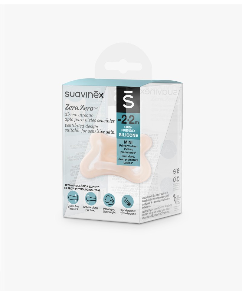 SUAVINEX CHUPETE SILICONA FISIOLOGICO  SX PRO ZERO-ZERO -2 - 2 MESES 1 UNIDAD