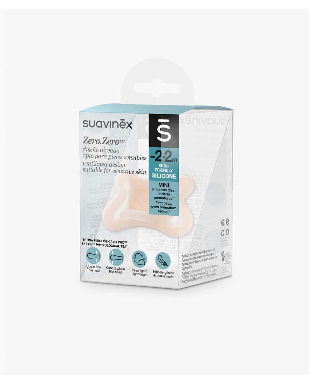 SUAVINEX CHUPETE SILICONA FISIOLOGICO  SX PRO ZERO-ZERO -2 - 2 MESES 1 UNIDAD
