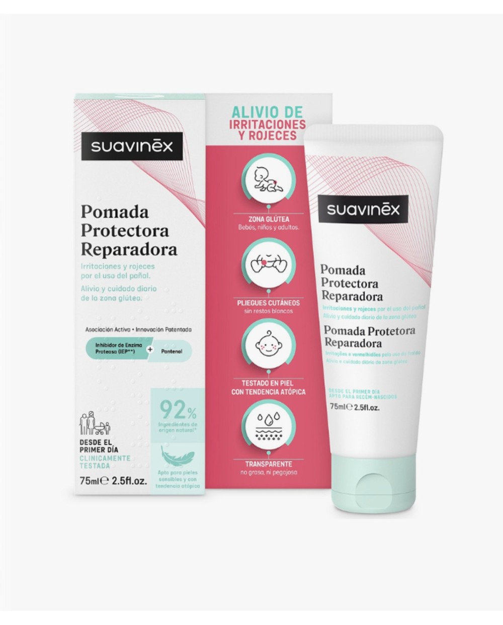 SUAVINEX POMADA PROTECTORA REPARADORA CALMANTE CON PANTENOL PARA ROZADURAS 1 TUBO 75 ML